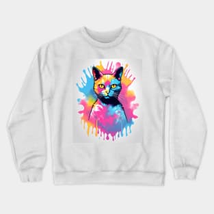 Tie Dye Cat Crewneck Sweatshirt